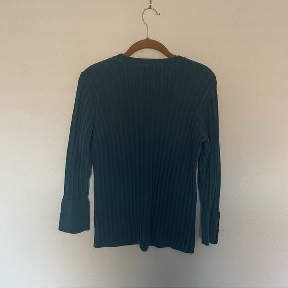 Y2K Blue Ribbed Sweater with Hardware Details - Picture 4 of 6